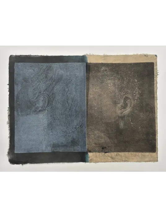 6- _Self Head Impressions_ No.06  2025,Body print on Handmade paper, 30X42 cm