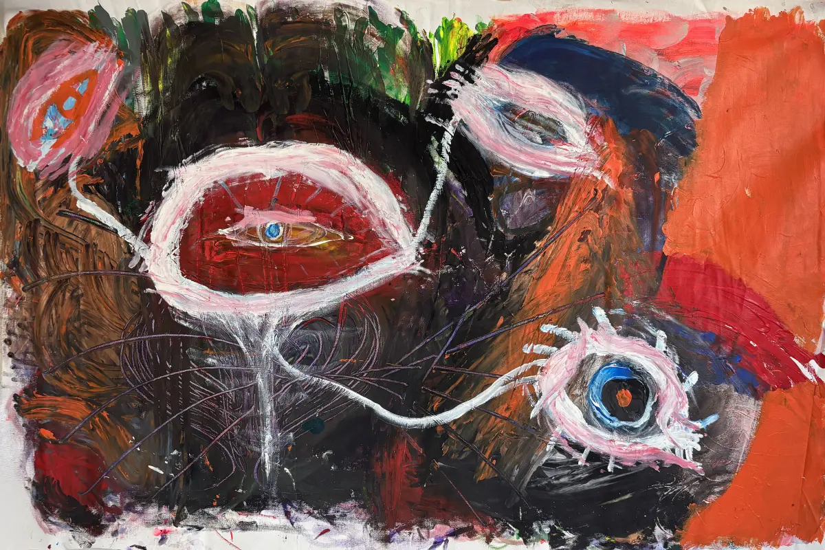 Mówienie_2020:Usta_wiedzy_2022_akryl_na_plotnie_108,5x161,5