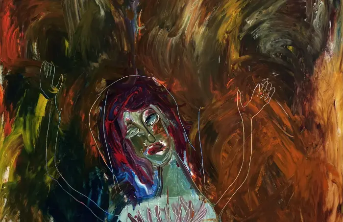 Jesienią, 2022, akryl na płótnie, 120x110 (2)