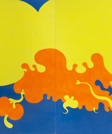 Jan Dobkowski, Gorące pnącze - dyptyk, 1973, akryl,płótno, 197x147cm Molski Gallery & Collection Poznań wystawa wernisaż galeria sztuki współczesnej  dzieła sztuki obraz malarstwo obraz na sprzedaż